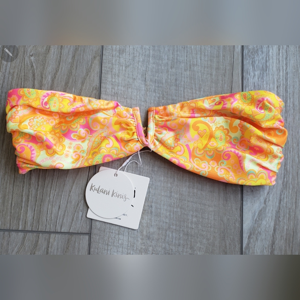 Kulani Kinis Orange and Pink Bikini Top